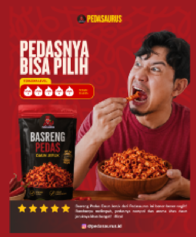 Pedasaurus Instagram post, consideration stage: 'Pedasnya bisa pilih'