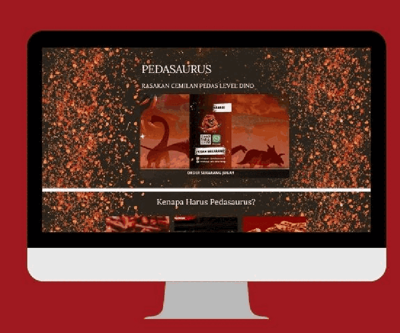 Pedasaurus landing page shown on a desktop monitor